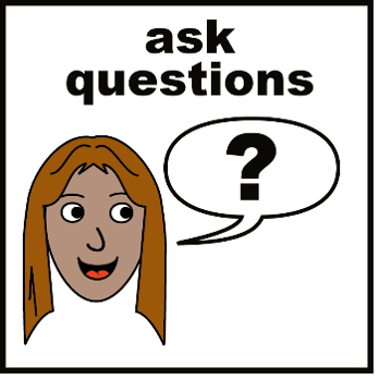 Illustration of a person asking questions