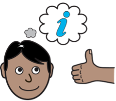 Illustration of a person being given the thumbs up