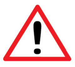Illustration of an exclamation mark inside a red warning sign
