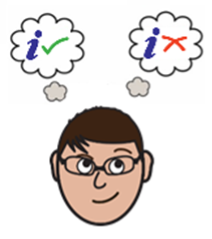 Illustration of a person with thought bubbles above their head